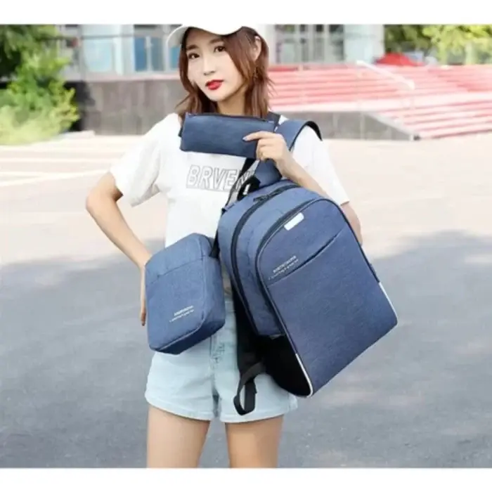 Kit com 3 peças: Mochila, Bolsa Lateral, Unissex, Confortável, Versátil e com Grande Capacidade