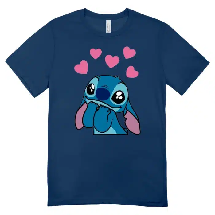 Baby Look Stitch Sitting Feminina Look Fofo Casual Dia a Dia Confort