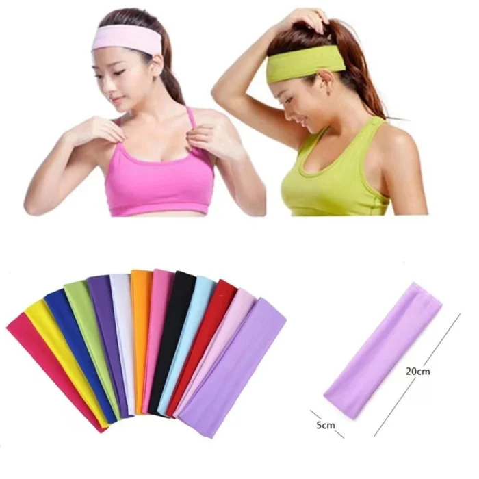 Faixa de Cabelo Esportiva Absorve Suor Academia Corrida Unissex Varias Cores