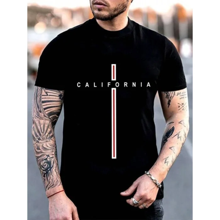Camiseta California Estilo Costeiro Masculino Look Casual Moderno Confortavel