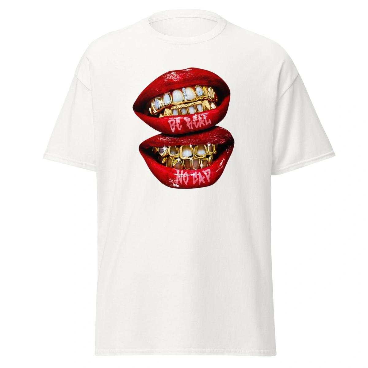 Camisa Feminina Baby Look Gold Lips
