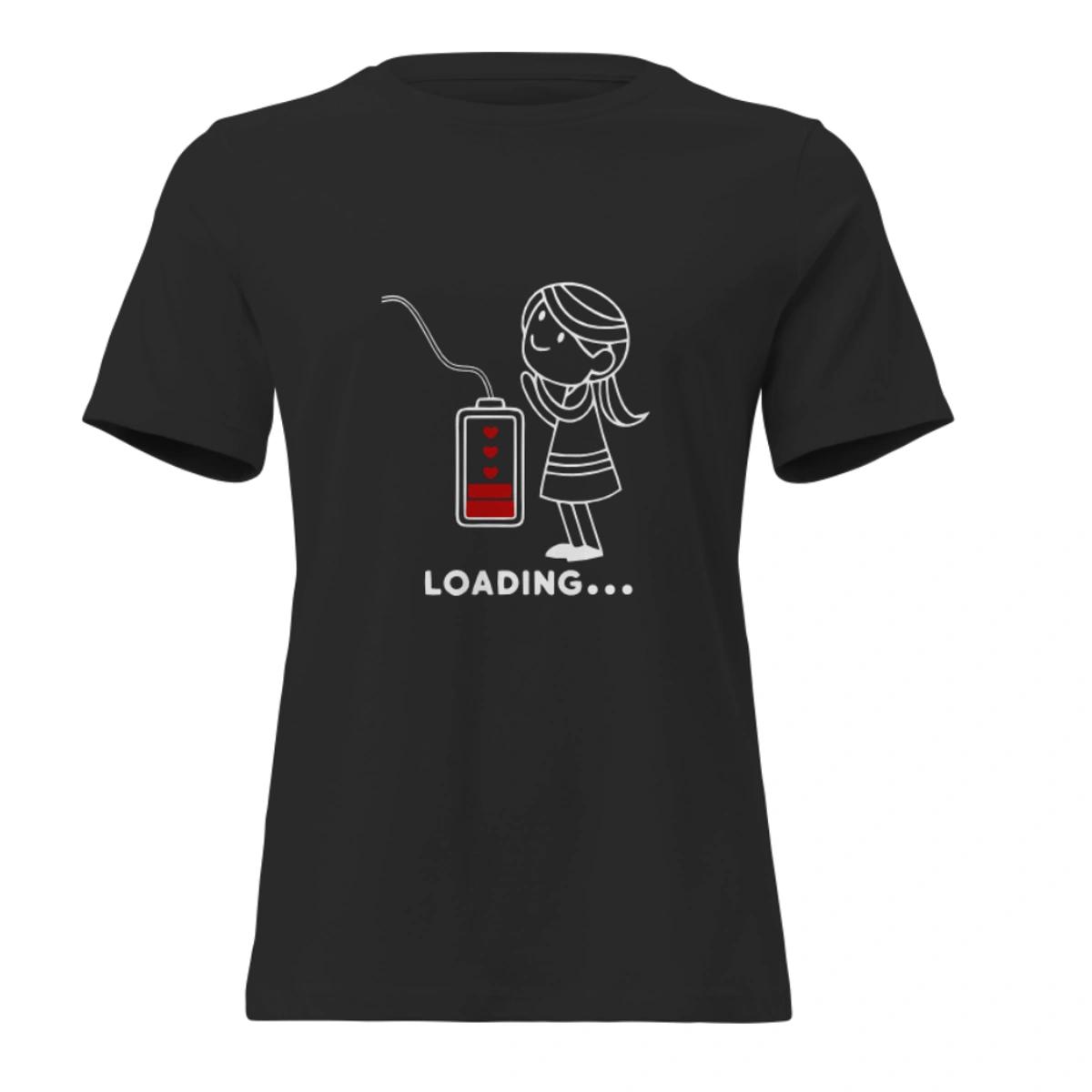 Camisa Feminina Baby Look Dia dos Namorados Metade Loading - Imagem 2